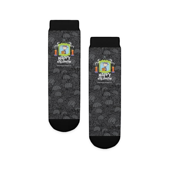 CafePress - Peanuts Happy Halloween Linus Portrait - Unisex Novelty Printed Crew Kids Socks