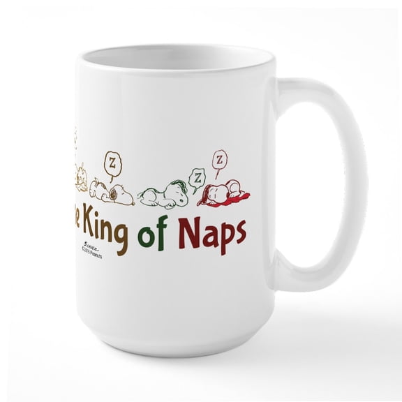 CafePress - Peanuts: King Of Naps Large Mug - 15 oz Ceramic Large White Novelty Mug