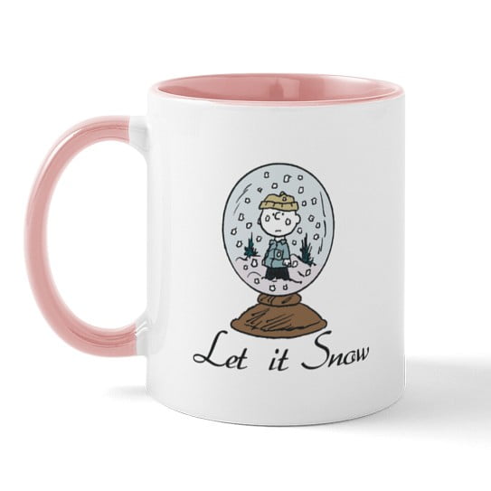 CafePress - Peanuts Let It Snow Snow Globe Mugs - 11 oz Ceramic Mug - Novelty Coffee Tea Cup