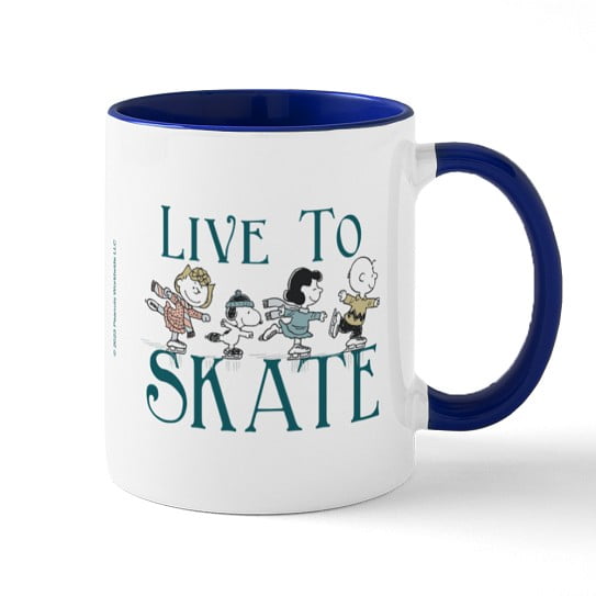 CafePress - Peanuts Live To Skate Mugs - 11 oz Ceramic Mug - Novelty Coffee Tea Cup