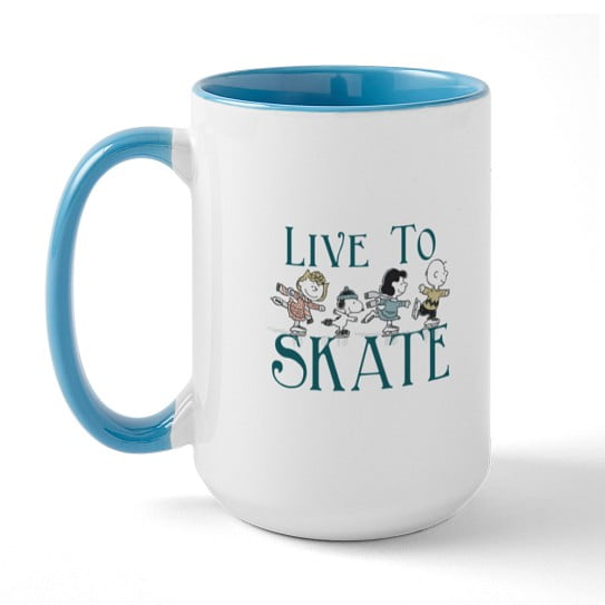 CafePress - Peanuts Live To Skate Mugs - 15 oz Ceramic Large Novelty Mug
