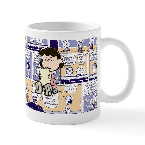 CafePress - Peanuts Lucy Comic Strip - 11 oz Ceramic Mug - Novelty Coffee Tea Cup