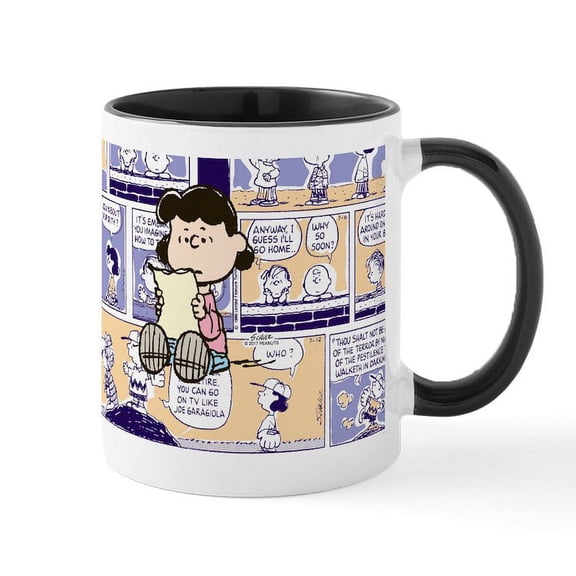 CafePress - Peanuts Lucy Comic Strip - 11 oz Ceramic Mug - Novelty Coffee Tea Cup