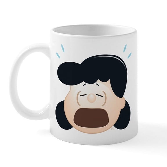 CafePress - Peanuts Lucy Frustrated Emoji - 11 oz Ceramic Mug - Novelty Coffee Tea Cup