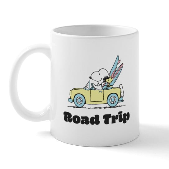 CafePress - Peanuts Road Trip Mugs - 11 oz Ceramic Mug - Novelty Coffee Tea Cup