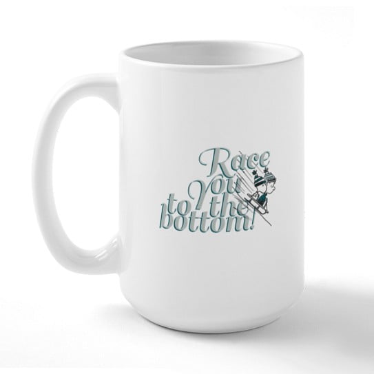 CafePress - Peanuts Sled Race Mugs - 15 oz Ceramic Large Novelty Mug