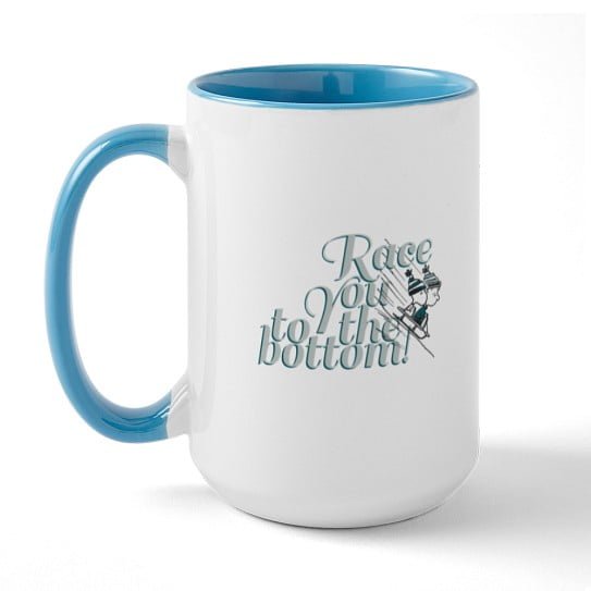 CafePress - Peanuts Sled Race Mugs - 15 oz Ceramic Large Novelty Mug