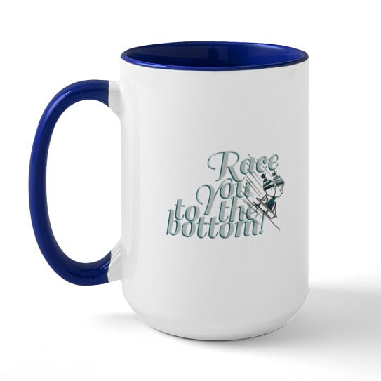CafePress - Peanuts Sled Race Mugs - 15 oz Ceramic Large Novelty Mug