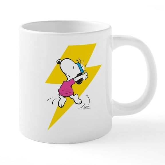 CafePress - Peanuts Snoopy Dance Lightning Light - 20 Oz White Ceramic Mega Mug