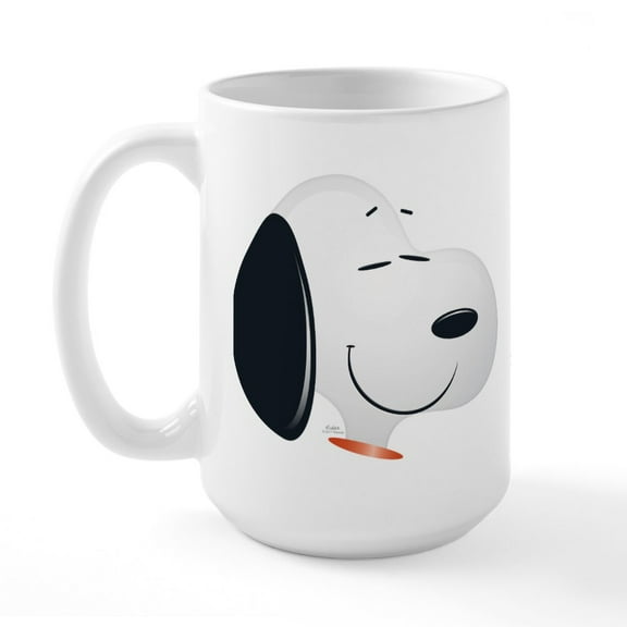 CafePress - Peanuts Snoopy Emoji - 15 oz Ceramic Large White Novelty Mug