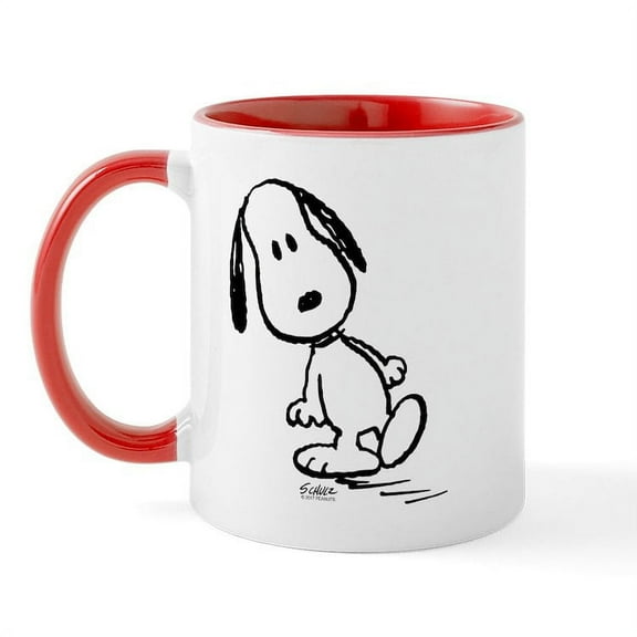 CafePress - Peanuts Snoopy Mugs - 11 oz Ceramic Mug - Novelty Coffee Tea Cup