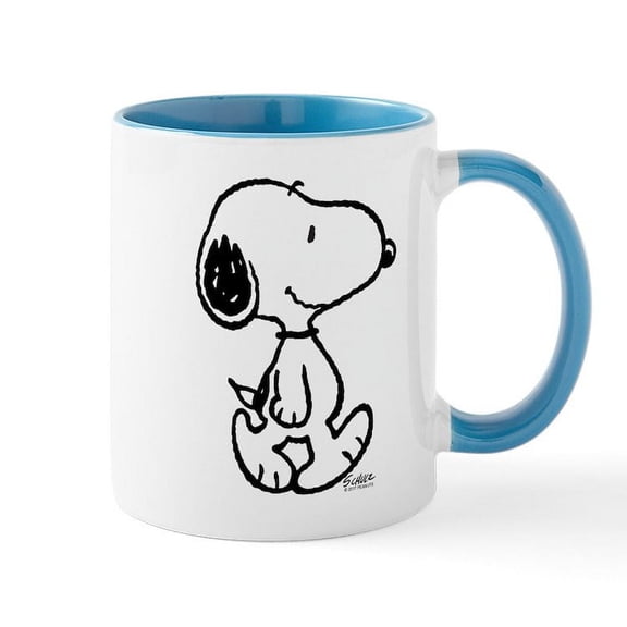CafePress - Peanuts Snoopy Mugs - 11 oz Ceramic Mug - Novelty Coffee Tea Cup