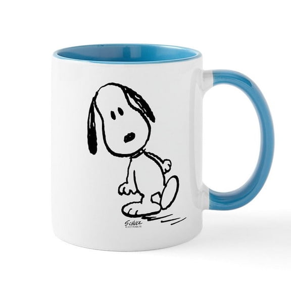 CafePress - Peanuts Snoopy Mugs - 11 oz Ceramic Mug - Novelty Coffee Tea Cup