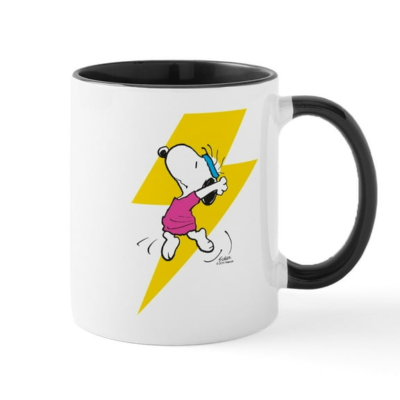 CafePress - Peanuts Snoopy Dance Lightning Mug - 11 oz Ceramic Mug - Novelty Coffee Tea Cup