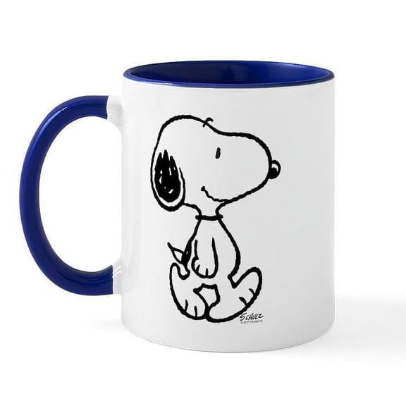 CafePress - Peanuts Snoopy Mugs - 11 oz Ceramic Mug - Novelty Coffee Tea Cup