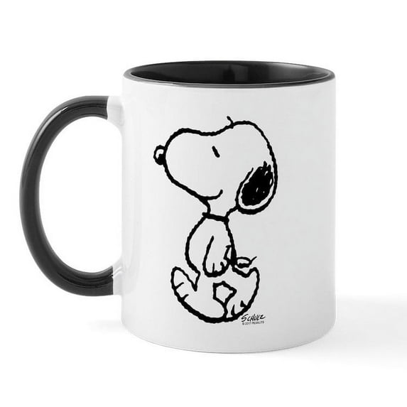 CafePress - Peanuts Snoopy Mugs - 11 oz Ceramic Mug - Novelty Coffee Tea Cup