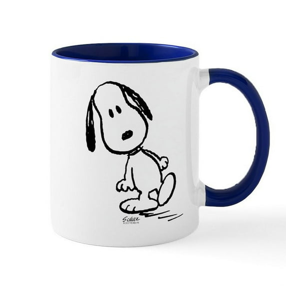 CafePress - Peanuts Snoopy Mugs - 11 oz Ceramic Mug - Novelty Coffee Tea Cup