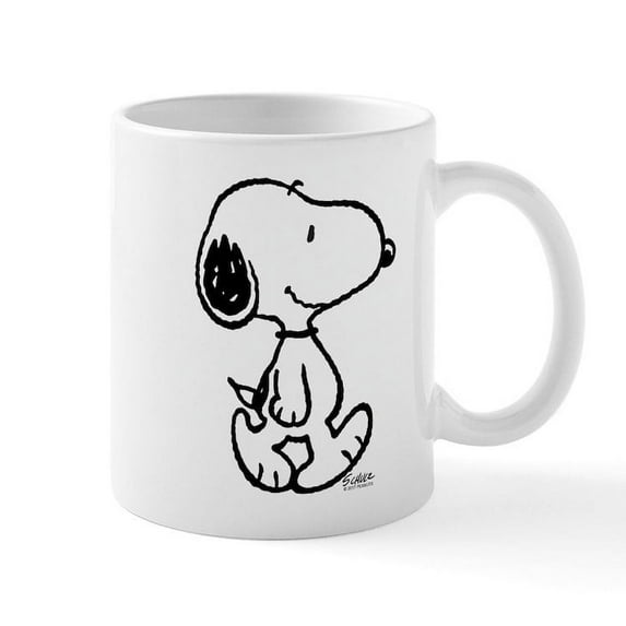 CafePress - Peanuts Snoopy Mugs - 11 oz Ceramic Mug - Novelty Coffee Tea Cup