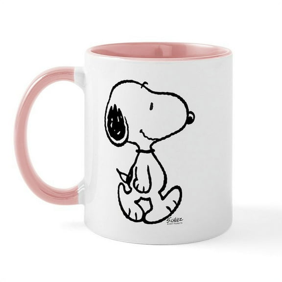 CafePress - Peanuts Snoopy Mugs - 11 oz Ceramic Mug - Novelty Coffee Tea Cup