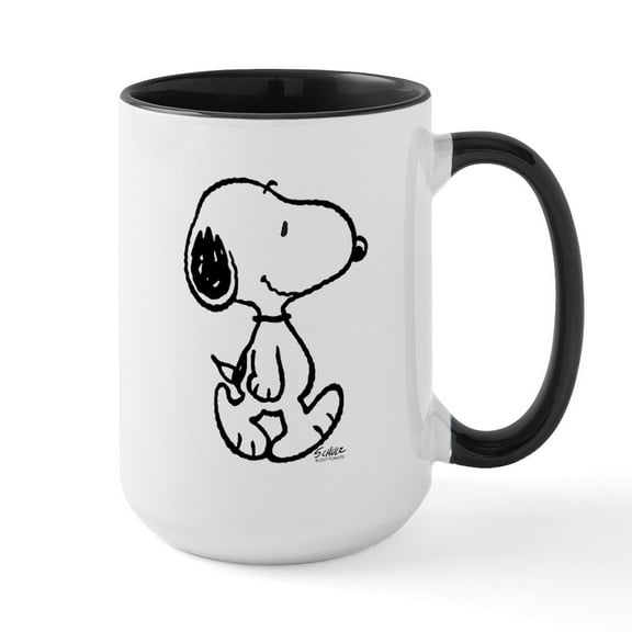 CafePress - Peanuts Snoopy Mugs - 15 oz Ceramic Large White Novelty Mug