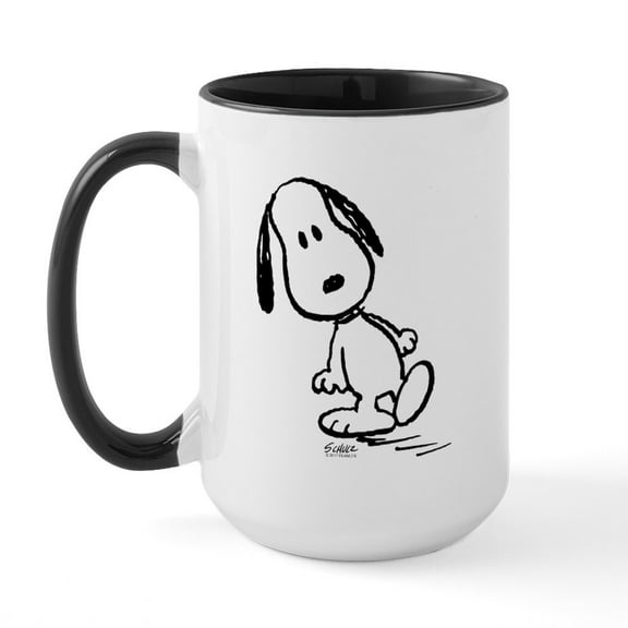 CafePress - Peanuts Snoopy Mugs - 15 oz Ceramic Large White Novelty Mug