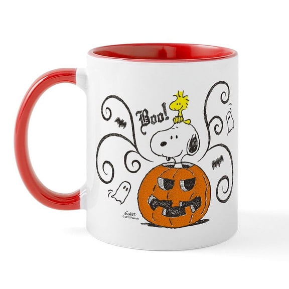 CafePress - Peanuts Snoopy Sketch Pumpkin Mug - 11 oz Ceramic Mug - Novelty Coffee Tea Cup