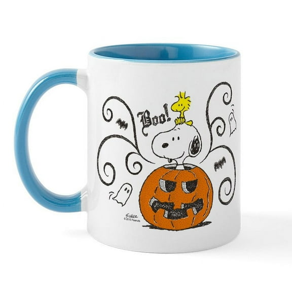 CafePress - Peanuts Snoopy Sketch Pumpkin Mug - 11 oz Ceramic Mug - Novelty Coffee Tea Cup