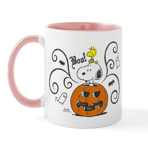 CafePress - Peanuts Snoopy Sketch Pumpkin Mug - 11 oz Ceramic Mug - Novelty Coffee Tea Cup