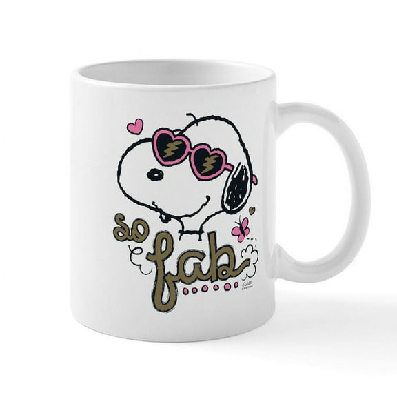CafePress - Peanuts So Fab Mugs - 11 oz Ceramic Mug - Novelty Coffee Tea Cup