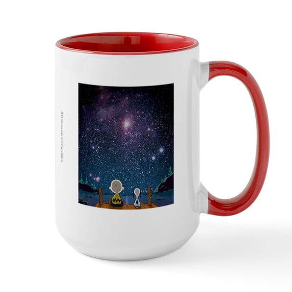 CafePress - Peanuts Spaced Out - 15 oz Ceramic Large White Novelty Mug