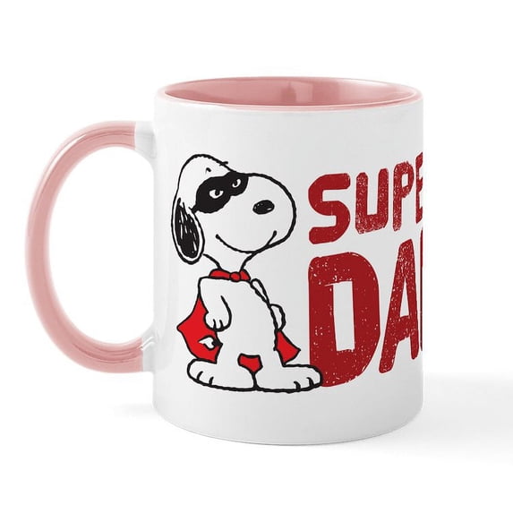 CafePress - Peanuts: Super Dad Mug - 11 oz Ceramic Mug - Novelty Coffee Tea Cup