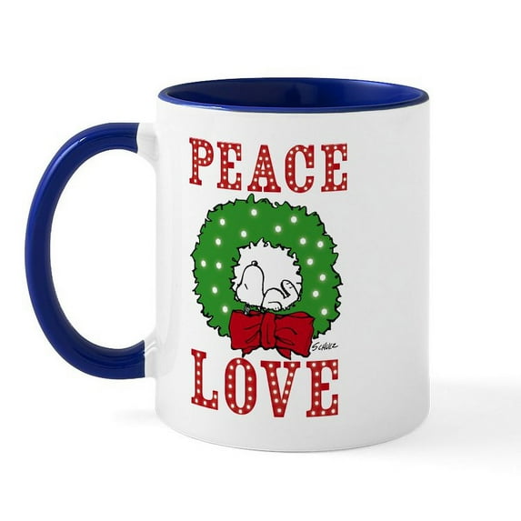 CafePress - Peanuts Tis The Season - 11 oz Ceramic Mug - Novelty Coffee Tea Cup