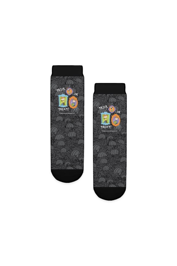 - Peanuts Trick Or Treat Portraits - Unisex Novelty Printed Crew Kids Socks