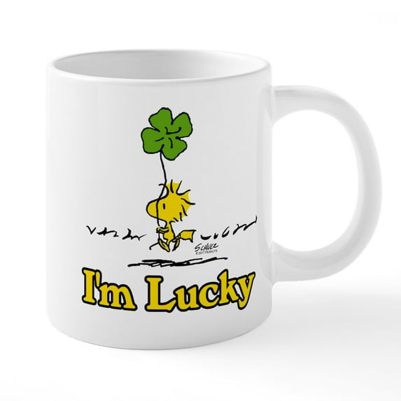 CafePress - Peanuts Woodstock Lucky - 20 Oz White Ceramic Mega Mug