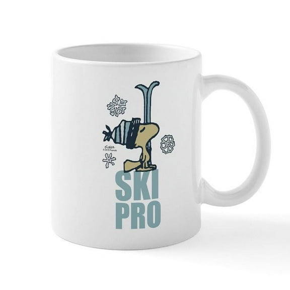 CafePress - Peanuts Woodstock Ski Pro Mug - 11 oz Ceramic Mug - Novelty Coffee Tea Cup