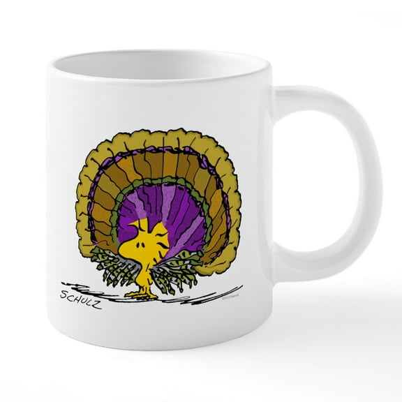 CafePress - Peanuts Woodurkey - 20 Oz White Ceramic Mega Mug