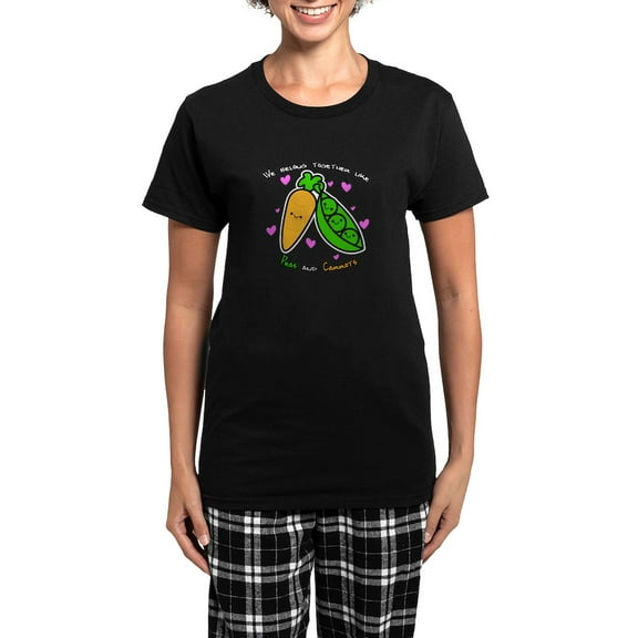 CafePress - Peas And Carrots Pajamas - Women's Short Sleeve Print T-Shirt and Pants Dark Cotton Pajama Set