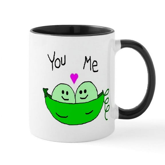 CafePress - Peas In A Pod Mugs - 11 oz Ceramic Mug - Novelty Coffee Tea Cup