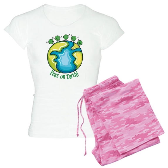 CafePress - Peas On Earth Pijamas - Women's Light Pajamas