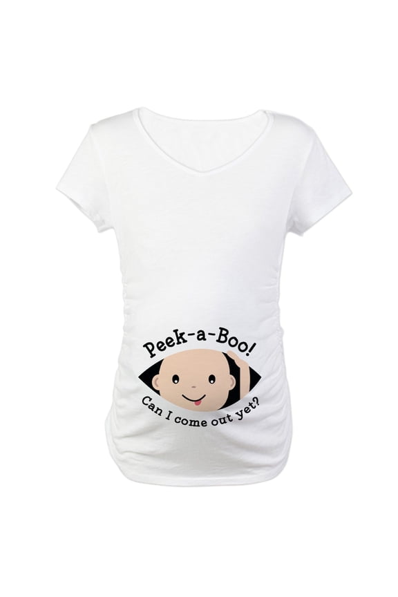 - Peek A Boo Maternity T Shirt - Cotton Maternity T-shirt, Cute & Funny Pregnancy Tee