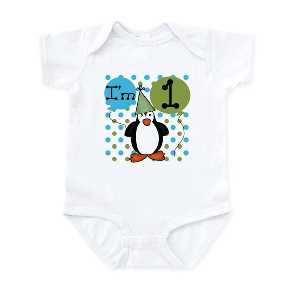 CafePress - Penguin 1St Birthday Infant Bodysuit - Baby Light Bodysuit, Size Newborn - 24 Months
