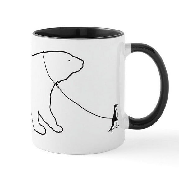 CafePress - Penguin And Polar Bear Mugs - 11 oz Ceramic Mug - Novelty Coffee Tea Cup