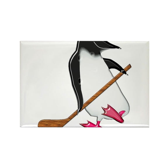 CafePress - Penguin Hockey Player Magnets - Rectangle Magnet, 2"x3" Refrigerator Magnet