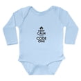 thumbnail image 1 of CafePress - Penguin Keep Calm And Code On Body Suit - Long Sleeve Cotton Baby Bodysuit, 1 of 4