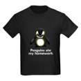 thumbnail image 1 of CafePress - Penguins Ate My Homework Kids Dark T Shirt - Dark T-Shirt Kids XS-XL, 1 of 4