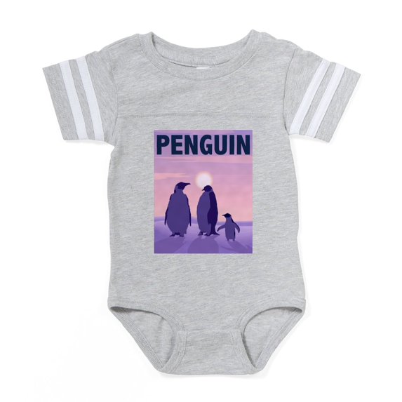 CafePress - Penguins CROP Text - Cute Infant Baby Football Bodysuit