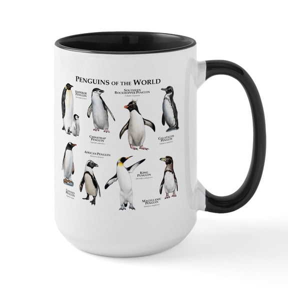 CafePress - Penguins Of The World Large Mug - 15 oz Ceramic Large White Novelty Mug