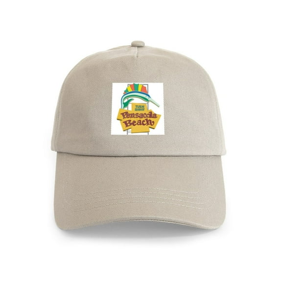 CafePress - Pensacola Beach Sign, Florida Cap - Adjustable 100% Brushed Unisex Casual Cotton Baseball Cap, Beige, 1