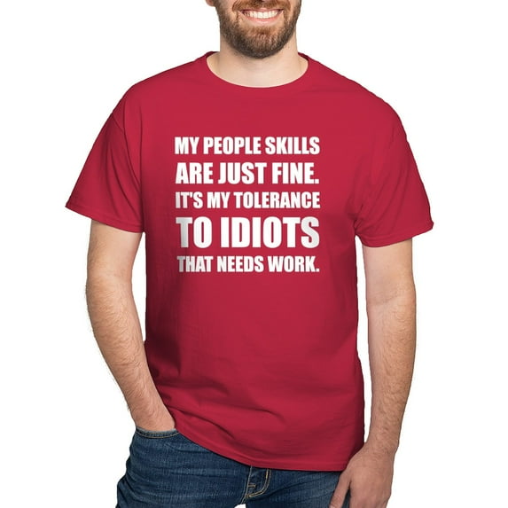 CafePress - People Skills Idiots T Shirt - Men's Classic Graphic Cotton T-Shirt