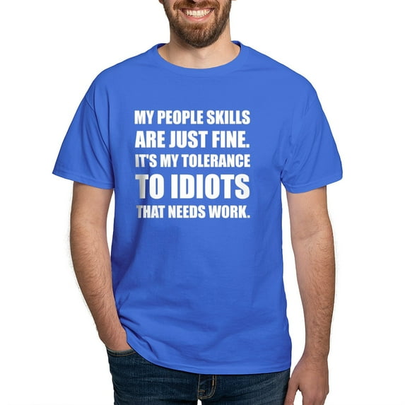 CafePress - People Skills Idiots T Shirt - Men's Classic Graphic Cotton T-Shirt